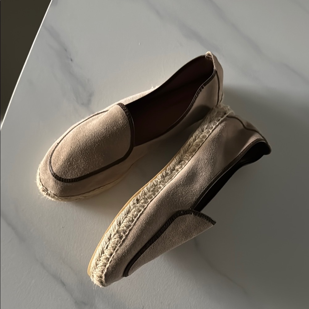ESPADRILLES BELGIAN LOAFER STYLE TAUPE SUEDE